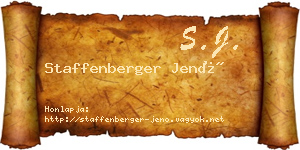 Staffenberger Jenő névjegykártya