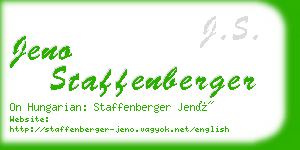 jeno staffenberger business card